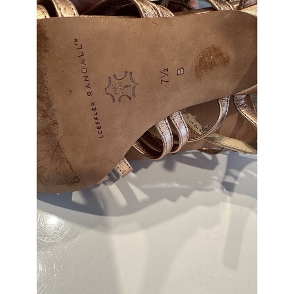 Loeffler Randall Rose Gold Strappy Kitten Heel Sandal Size 7.5 - Picture 16 of 16